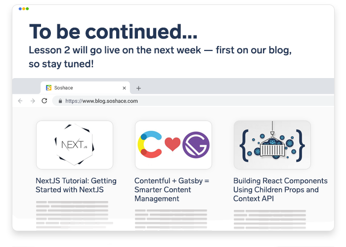 a mockup web page of our blog at blog.blog.soshace.com