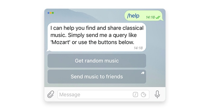 screenshot of an inline keyboard in Telegram