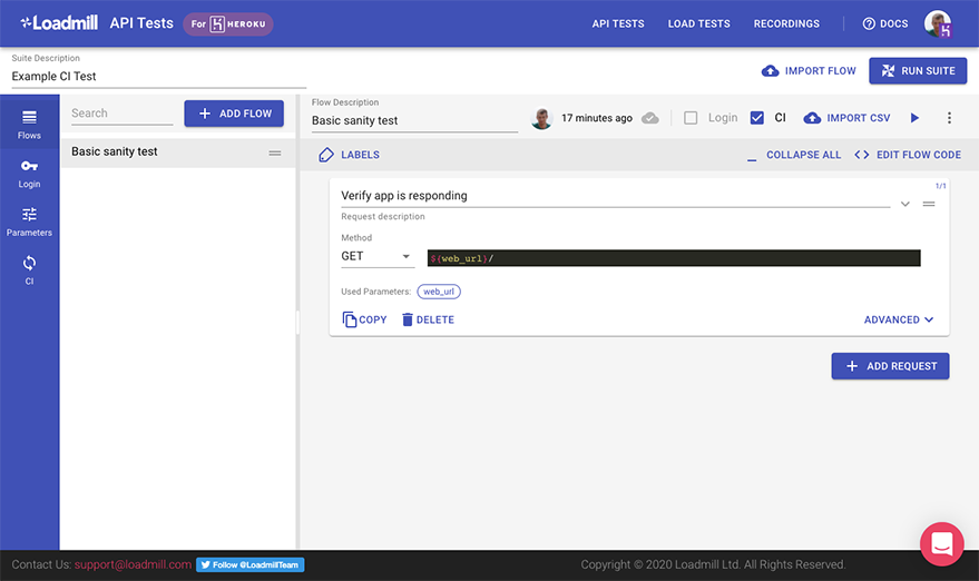 Loadmill Dashboard