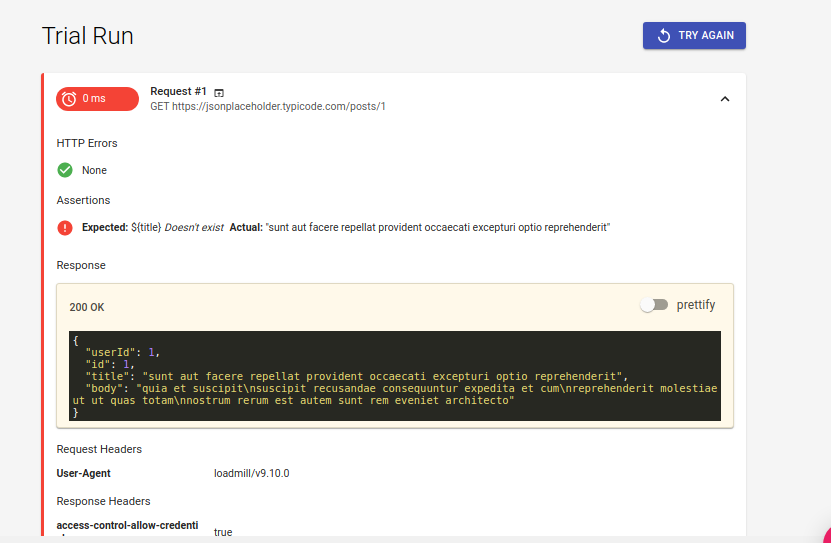 Test Report of API Test created