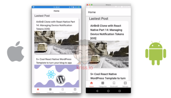 Home screen with flatlist