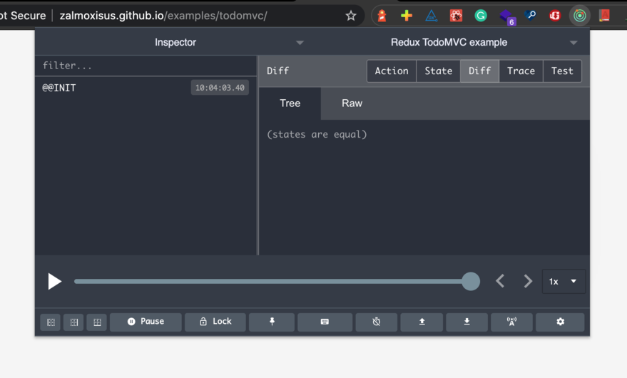  Screenshot of the Redux DevTools