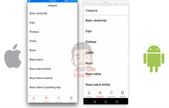 Categories screen