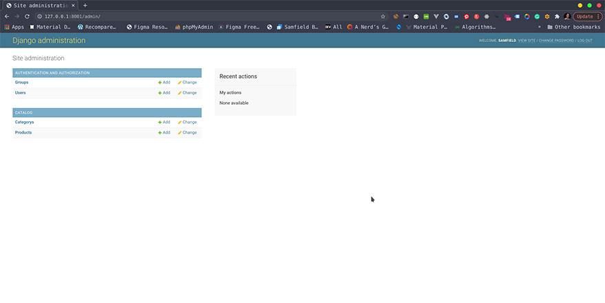 Django admin site