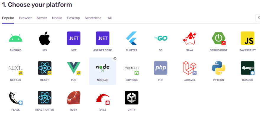 Nest.js, Sentry. Select the platform you want to use Nest.js, Sentry. Select the platform you want to use