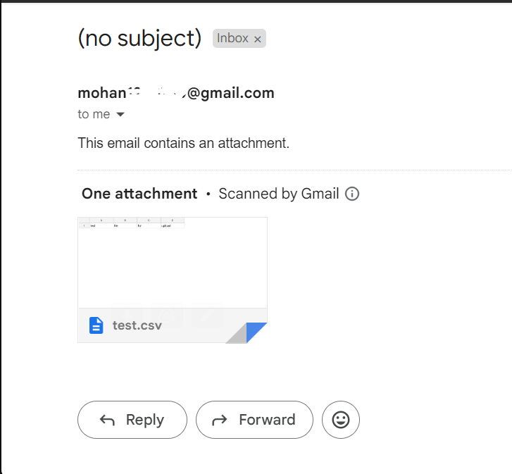 Mail with attachment (CSV file in this case)