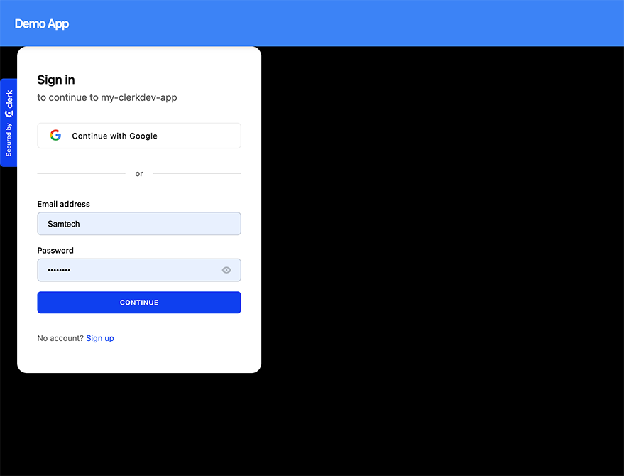 Nextjs App protected page with Sign in screen