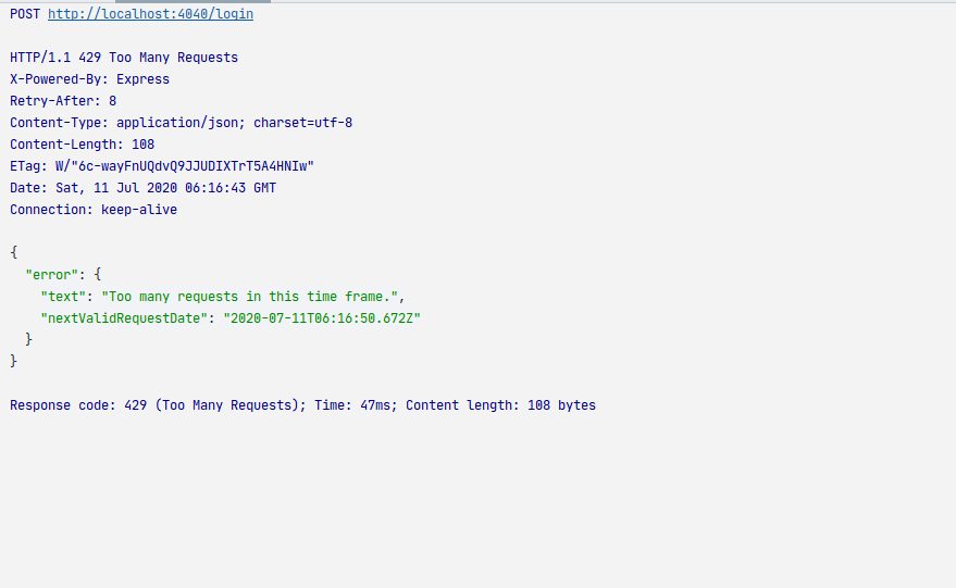 Brute force prevention nodejs rate limiter blocked Brute force prevention nodejs rate limiter blocked