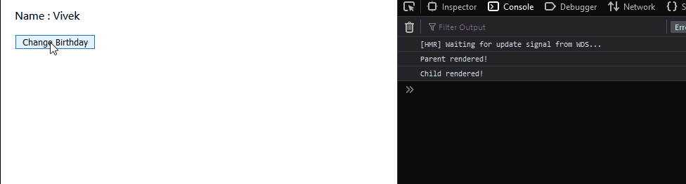 Example without React.PureComponent
