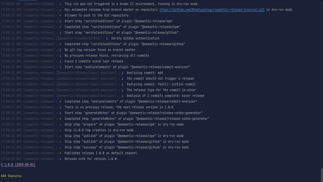 Console output Console output