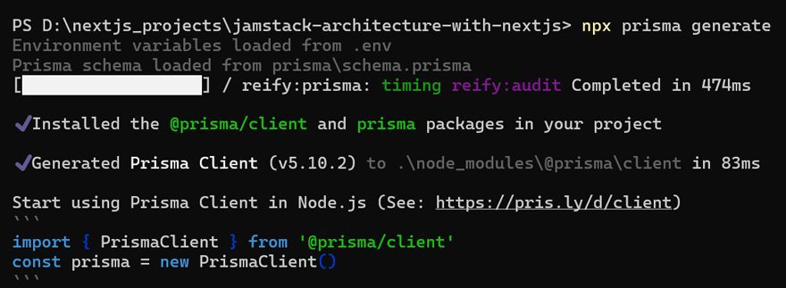 Generating the Prisma Client for your project